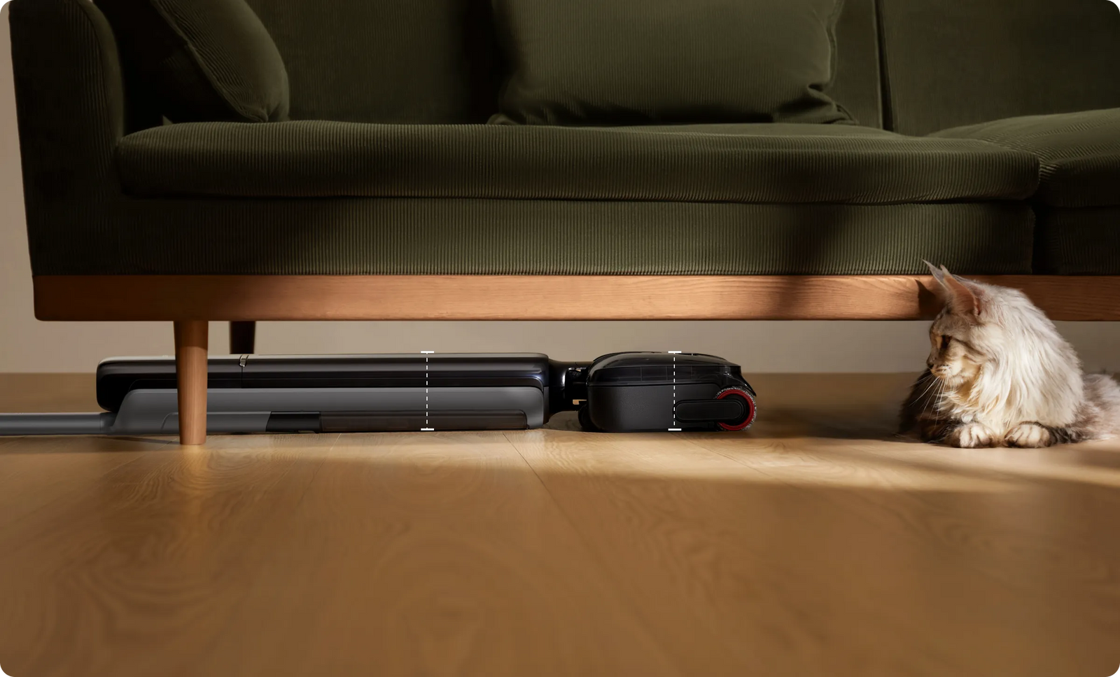 Dreame T12 Pro mit 9,85 cm* flachem Design für den Zugang zu niedrigen Bereichen unter Möbeln