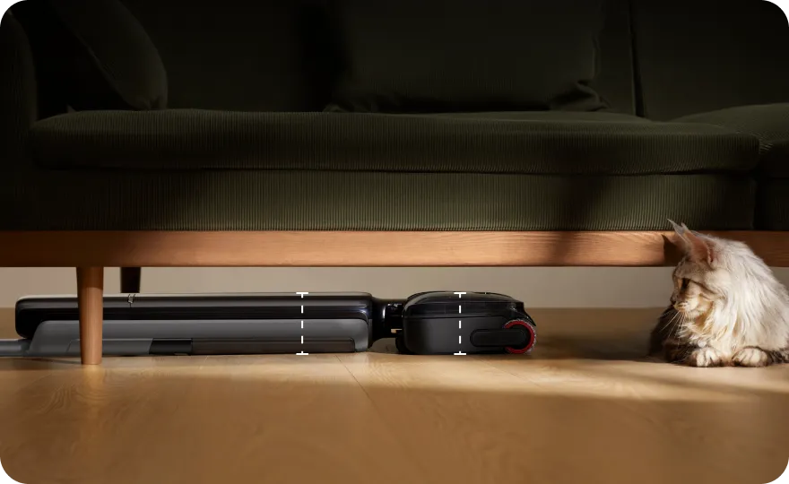 Dreame T12 Pro mit 9,85 cm* ultra-flachem Design für mühelose Reinigung unter Möbeln