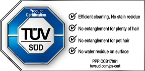 TÜV SÜD certified stubborn stain removal