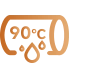 Wischen mit 90 °C* heißem Frischwasser