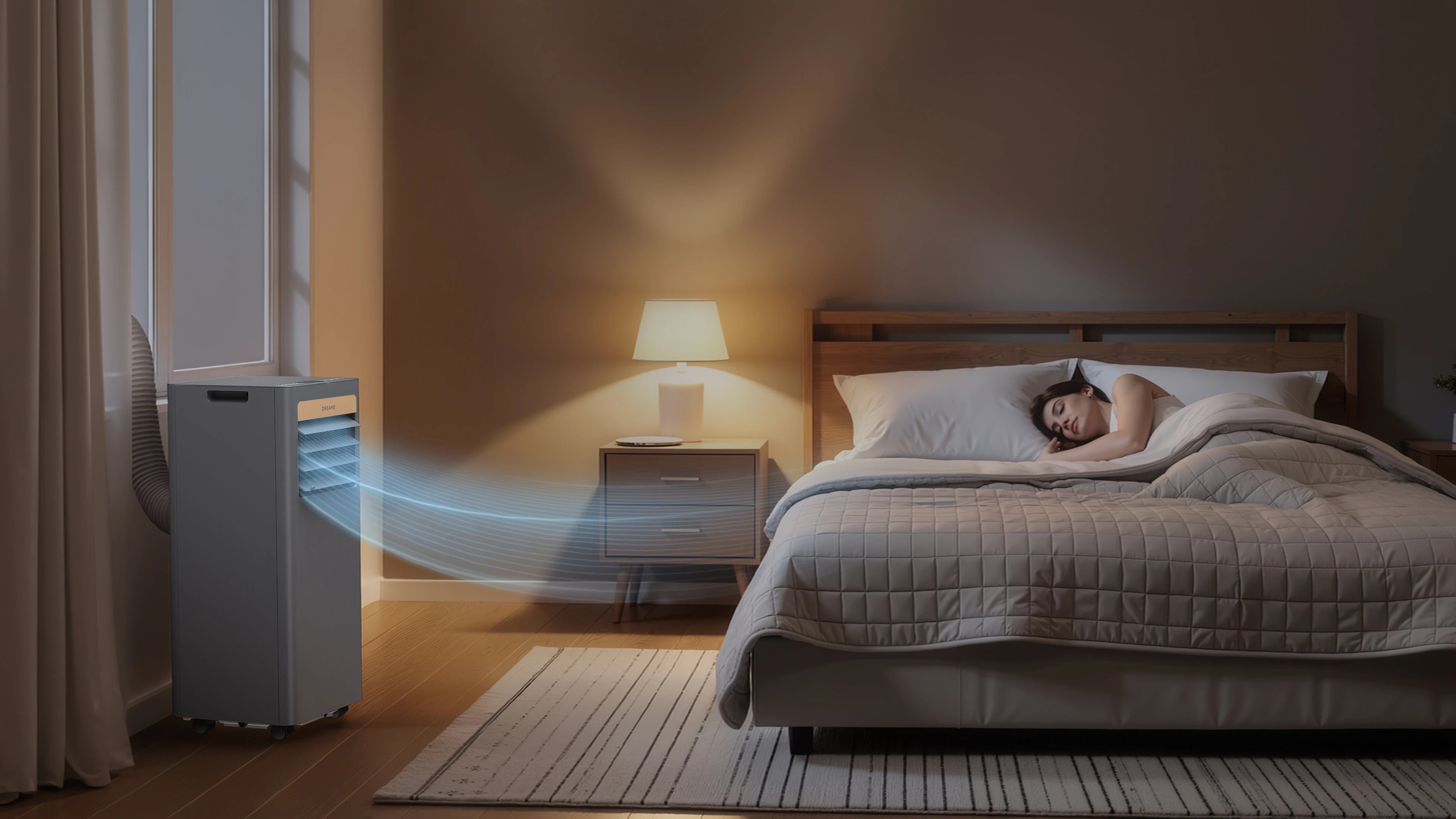 Dreame P-Wind10 Mobile Klimaanlage 9000 BTU sorgt im Schlafmodus die ganze Nacht für leisen und sanften Luftstrom