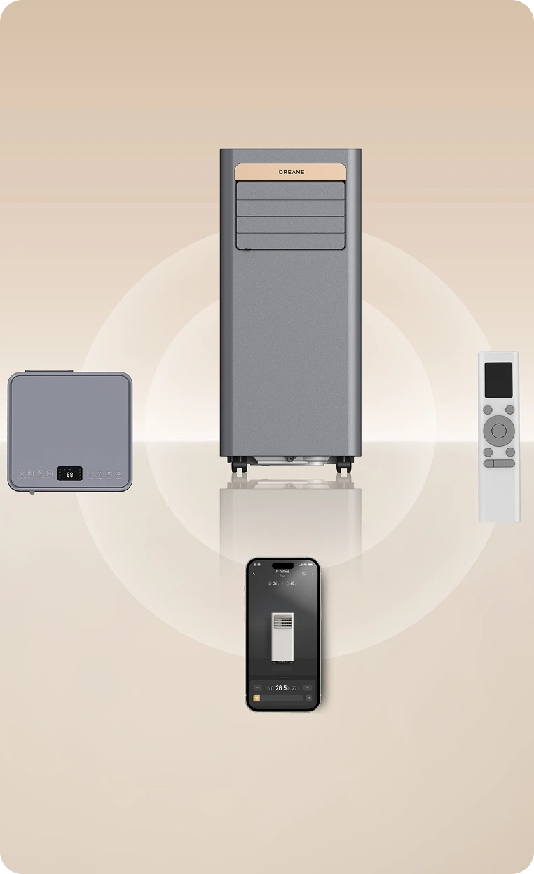 Dreame P-Wind10 Mobile Klimaanlage 9000 BTU mit LED-Display, Fernbedienung und Dreame-App-Steuerung per Smartphone