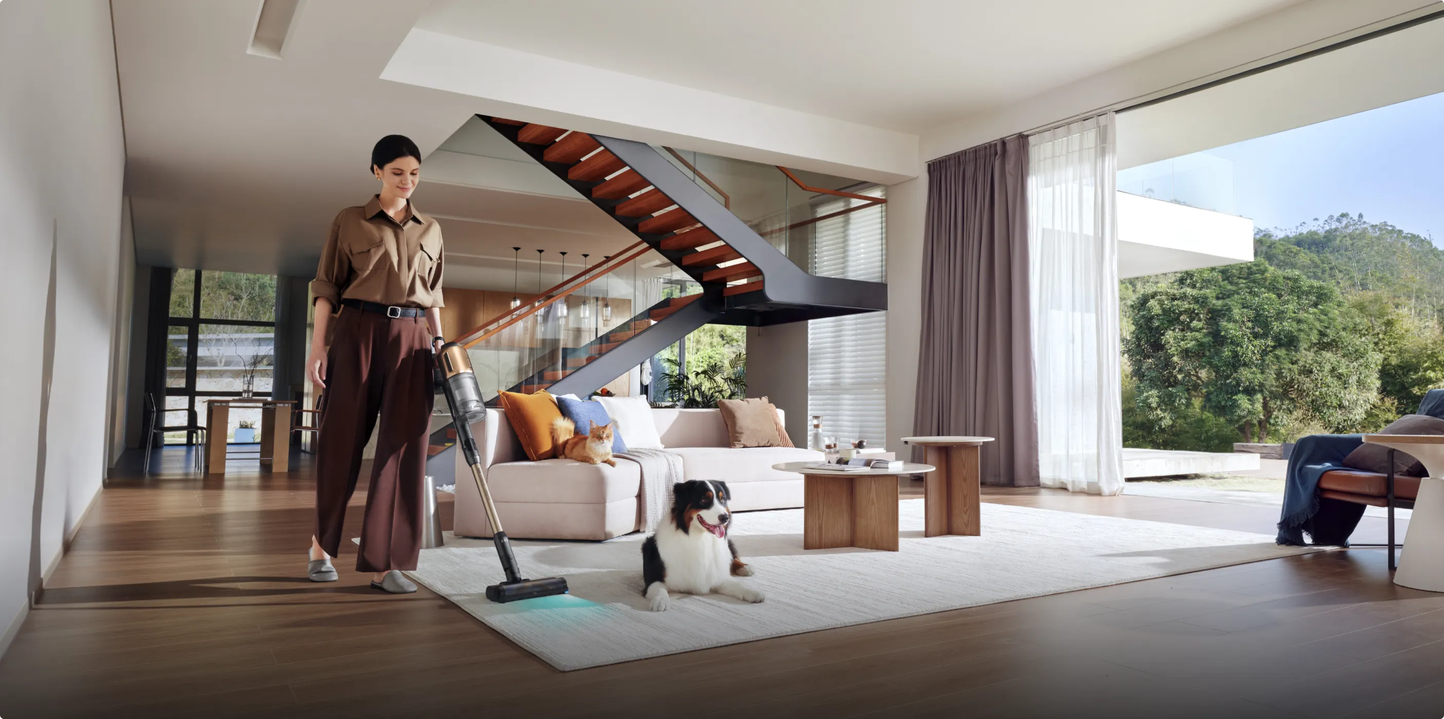 Dreame Z30 Pro Aqua-A Stielstaubsauger mit Nassreinigungsfunktion mit TangleCut Multi-Oberflächen-Bürste gegen Haarverwicklungen.