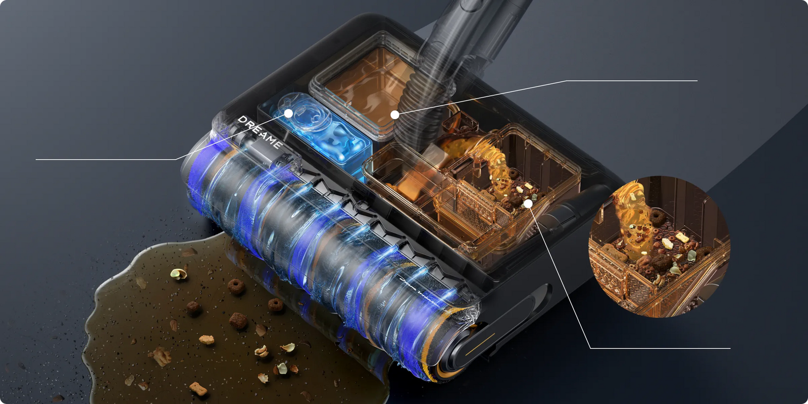 Dreame   Z30 Pro Aqua-A Tri Zone Managementsystem mit Frischwasser und Schmutzwasserbehälter